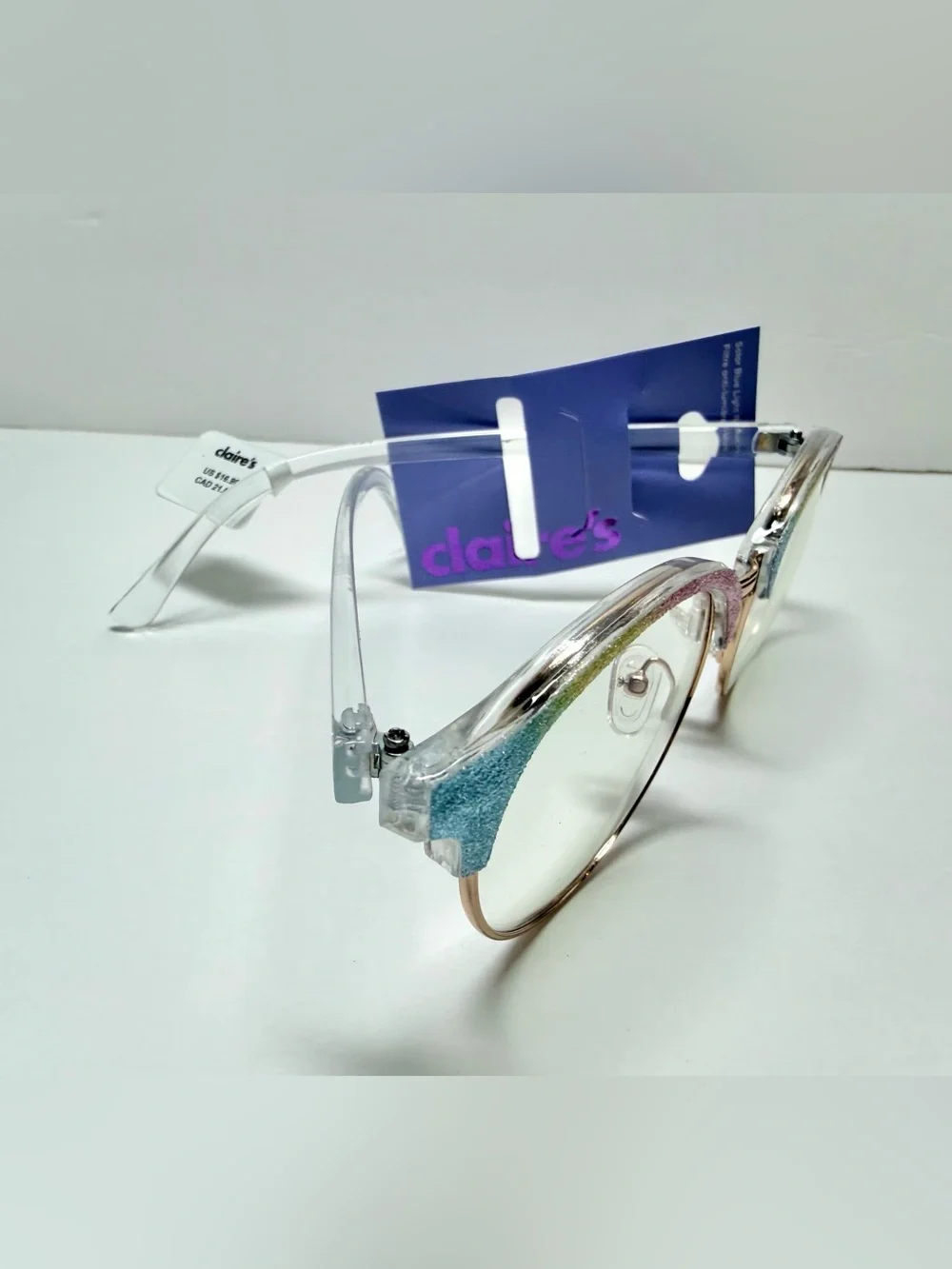 Claire's Multicolor Glitter Cat-Eye Glasses